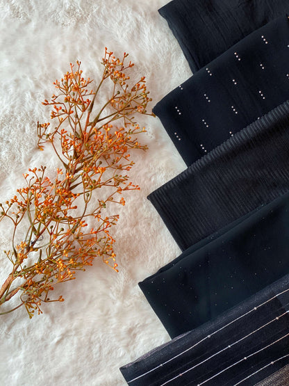 5 All Black Hijab Bundle